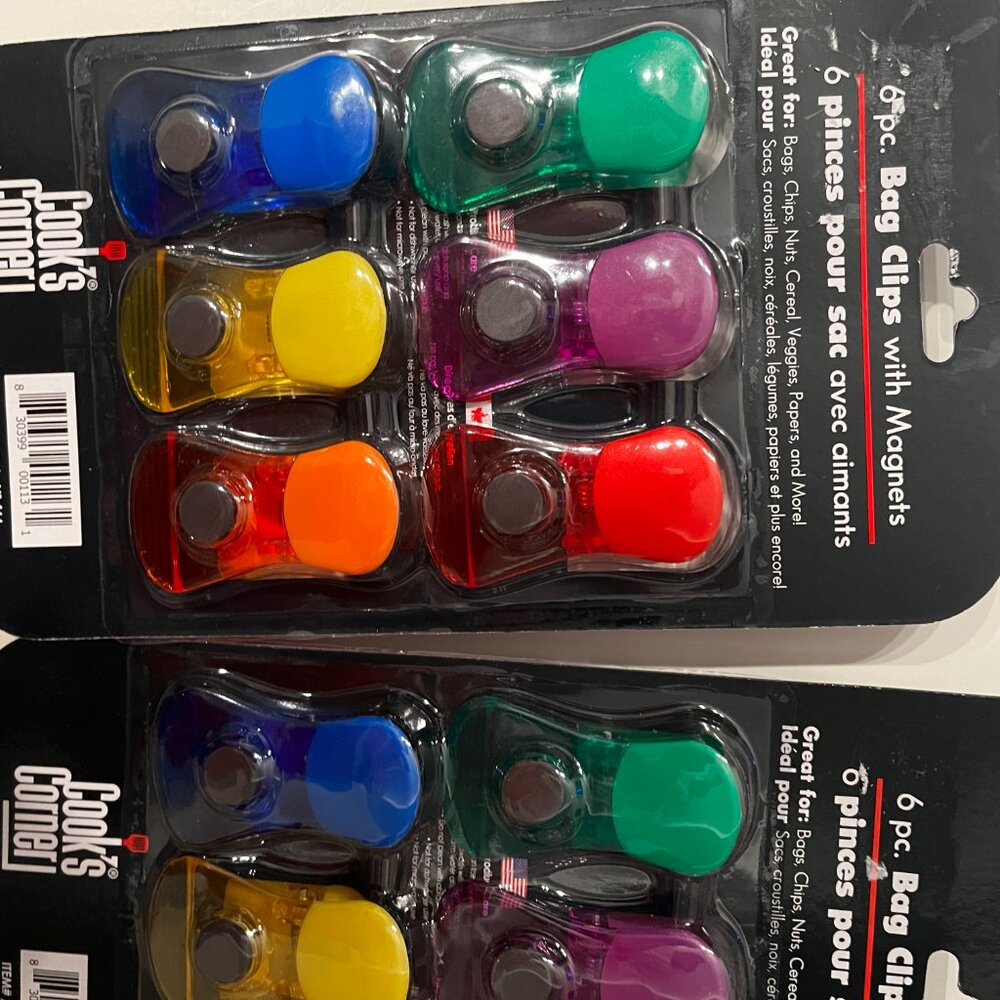 Multi-Colored Chip Clips (2 Packs / 6 Clips Each) (new) - Picture 2 of 9